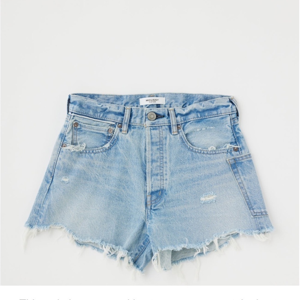 Moussy Vintage MV Mathews High Rise Distressed Cut-Off Jean Shorts Size 25 new - Picture 2 of 7